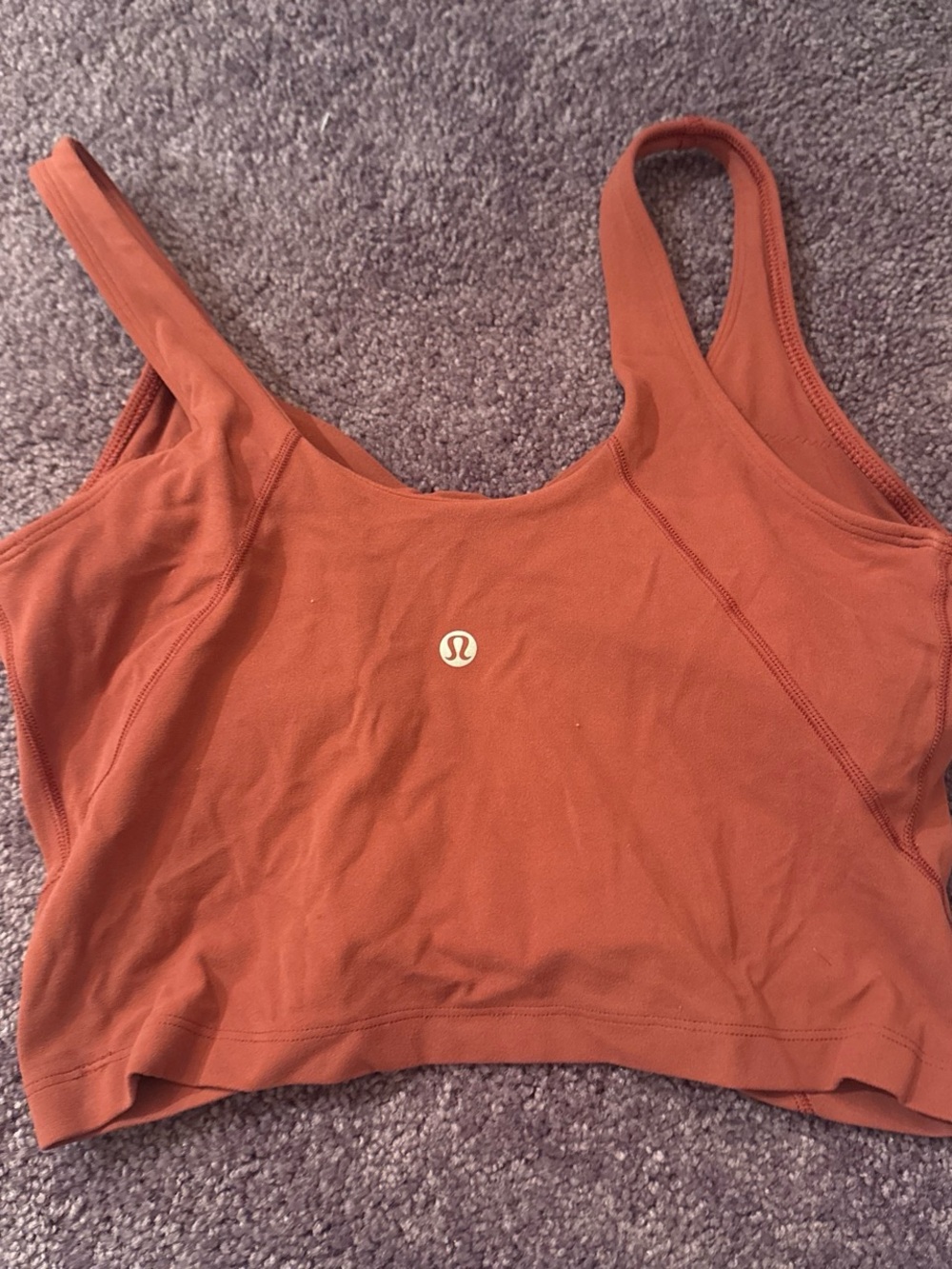 lululemon athletica Rust Orange Scoop Neck Sports Bra Tank